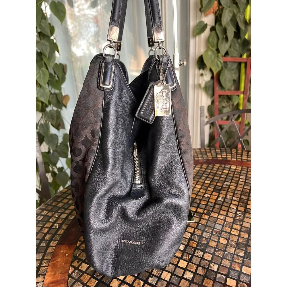 Coach Madison Phoebe Op Art Signature Sateen Fabric Shoulder Bag